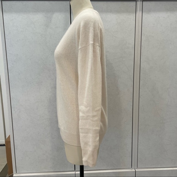 White+ Warren Essentials Ivory Cashmere Sweater Sz XS - Picture 3 of 6